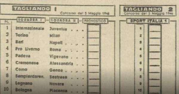 Ottant'anni fa la prima schedina, in concorso vi fu la Pro Livorno