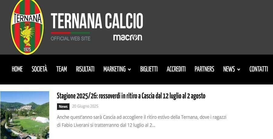 Da Terni ci correggono ma l'errore sta sul sito della Ternana