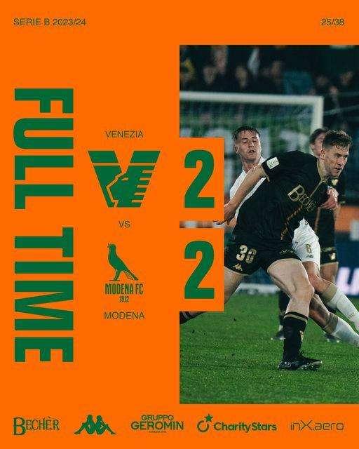 VENEZIA-MODENA 2-2: UN PUNTO PESANTE