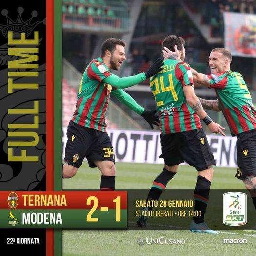 Fermati i canarini al "Liberati"- Ternana-Modena 2-1