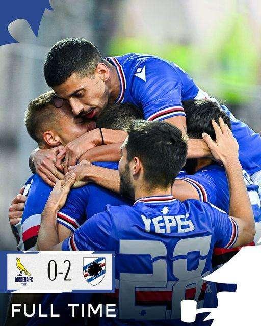 MODENA-SAMPDORIA 0-2: I blucerchiati conquistano il Braglia