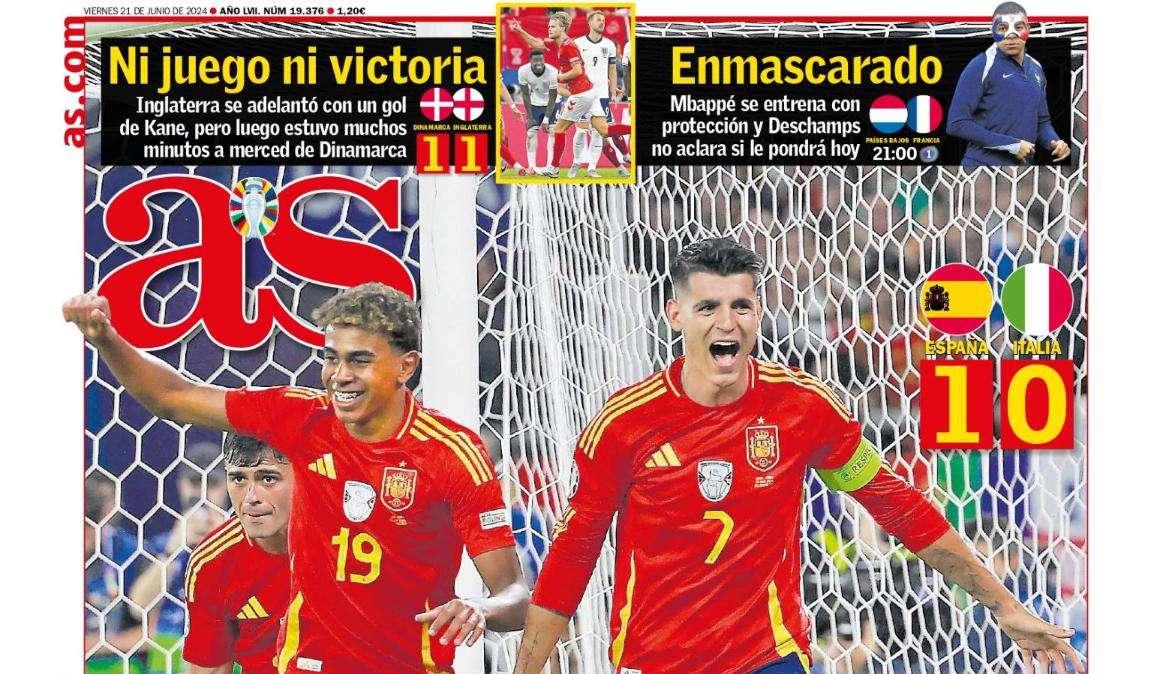 PORTADA | AS: "España es una fiesta"