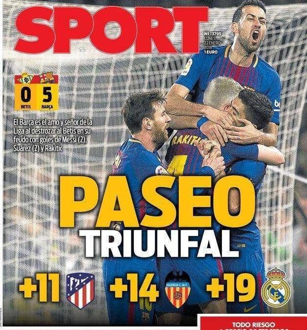PORTADA - SPORT: "Paseo triunfal"