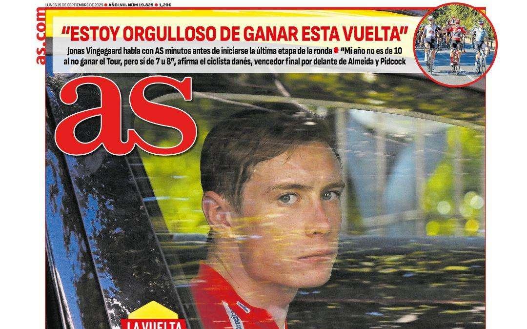 AS saca en portada el "triste final" de La Vuelta