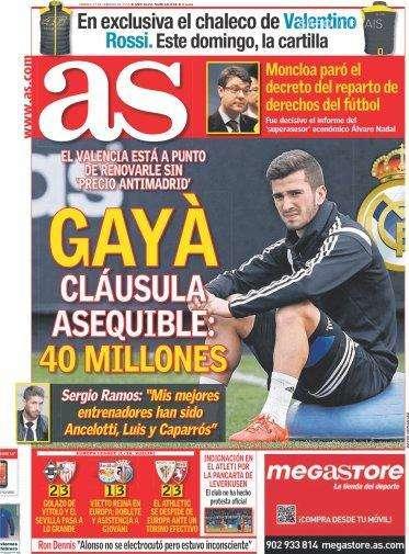 Portada AS: Gayá, cláusula asequible