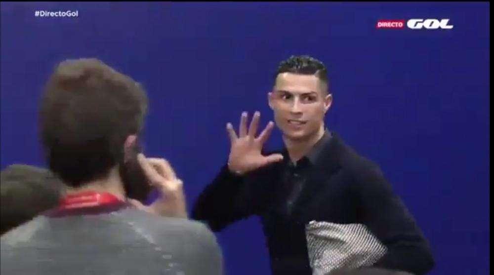 Cristiano abandonó el Wanda recordando al Atlético sus cinco Champions