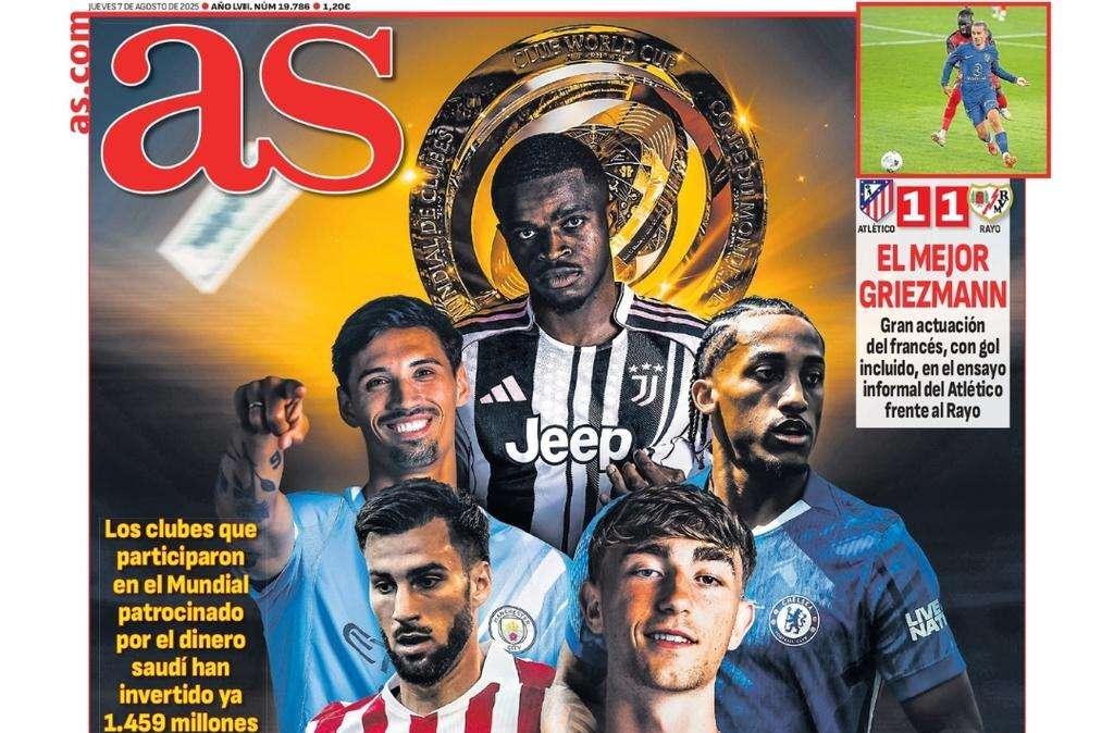 AS abre en su portada con el dinero árabe: "Arabia paga la fiesta"