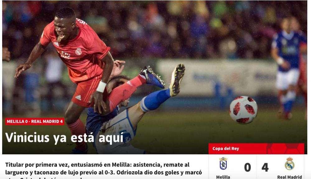 AS destaca al más desequilibrante de la tarde: "Vinícius ya está aquí"