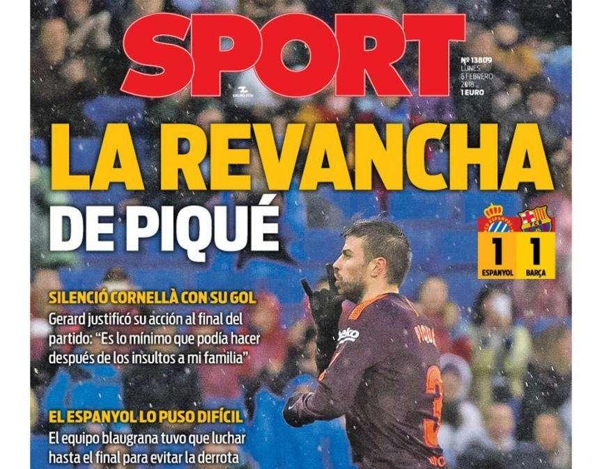 PORTADA - Sport lo tiene claro: "La revancha de Piqué"
