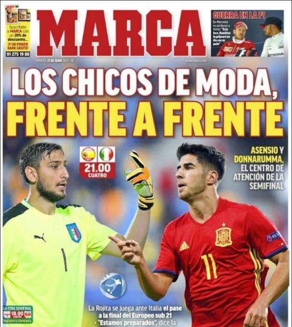 PORTADA - Marca destaca el duelo de esta noche: "Los chicos de moda, frente a frente"
