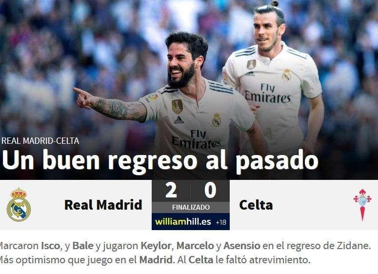 AS destaca la apuesta de Zidane por su núcleo duro: "Un buen regreso al pasado"