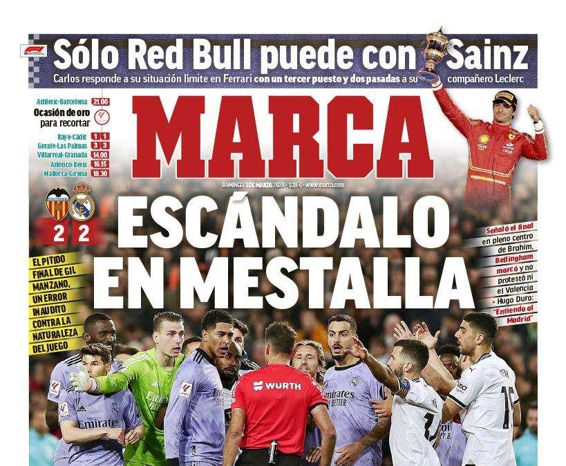 PORTADA | Marca: "Escándalo en Mestalla"