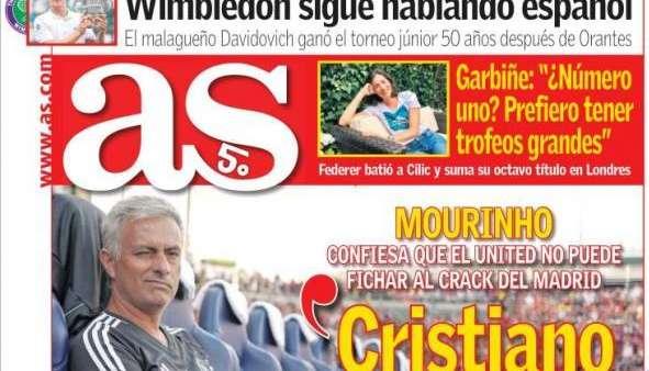 PORTADA - As se hace eco de las palabras de Mourinho: "Cristiano es una misión imposible"