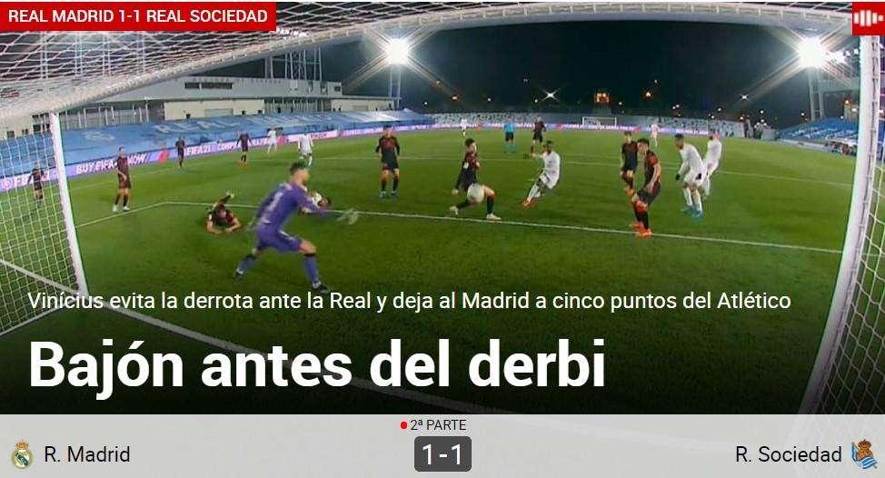 Marca: "Bajón antes del derbi"