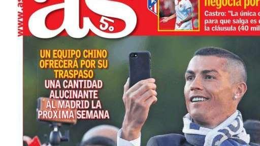 PORTADA - As destaca la oferta del fútbol chino: "Doscientos millones por Cristiano"