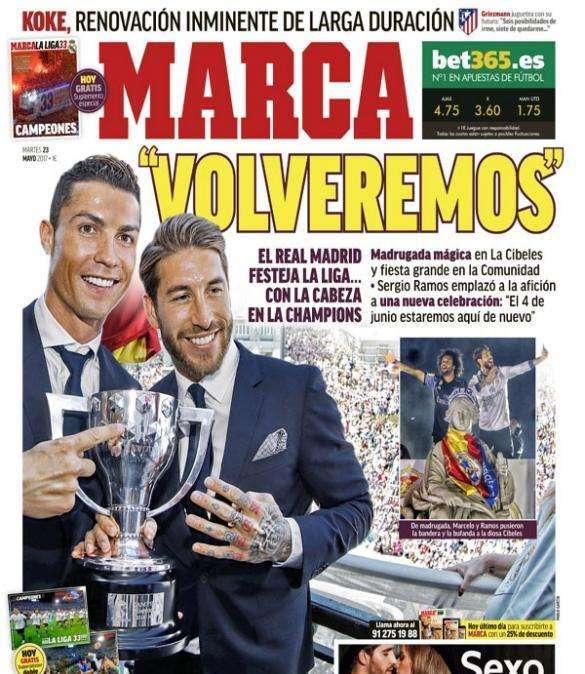 PORTADA - Marca avisa de la promesa del Real Madrid: "Volveremos"