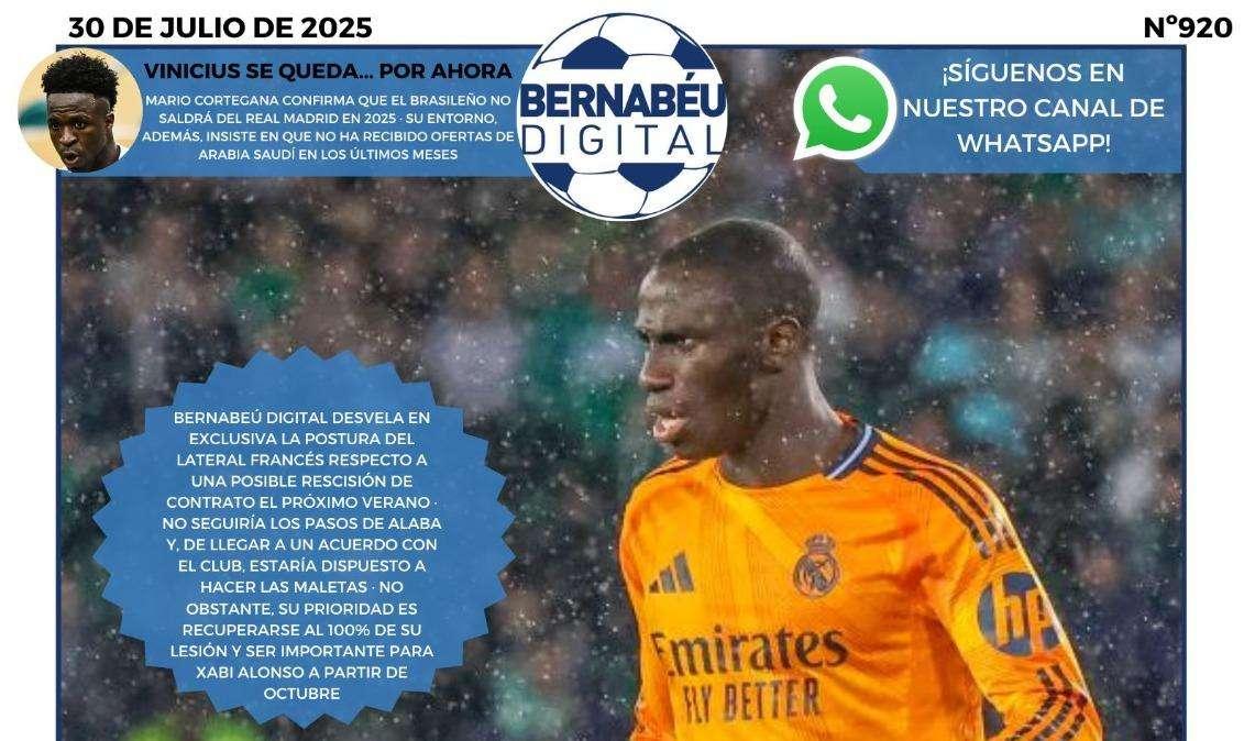 Ferland Mendy, el gran protagonista en la portada de Bernabéu Digital
