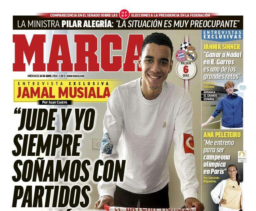 PORTADA | Marca, Musiala: "Jude y yo siempre soñamos con partidos como este"