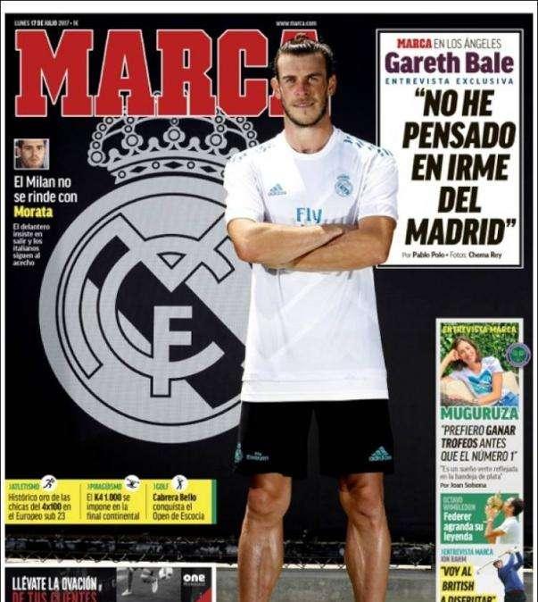 PORTADA - Bale en Marca: "No he pensado en irme del Madrid"