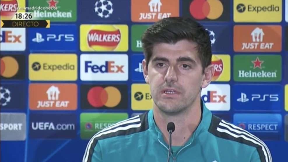 Courtois, en rueda de prensa: "Esta eliminatoria contra el Chelsea es diferente. Ancelotti..."