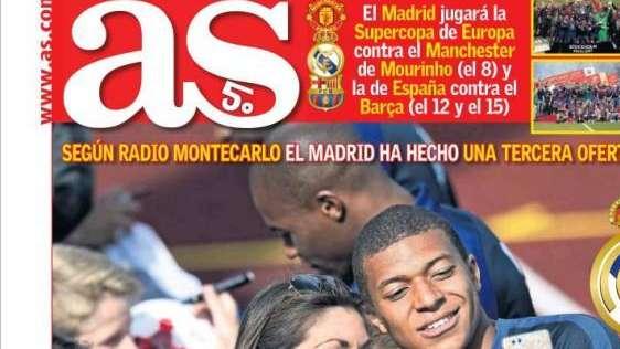 PORTADA - As sobre una nueva oferta del Madrid: "Mbappé, 135 millones de euros"