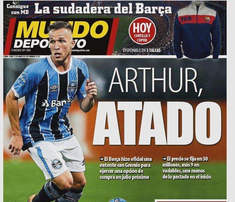 PORTADA - Mundo Deportivo: "Visita a Neymar en clave Madrid"