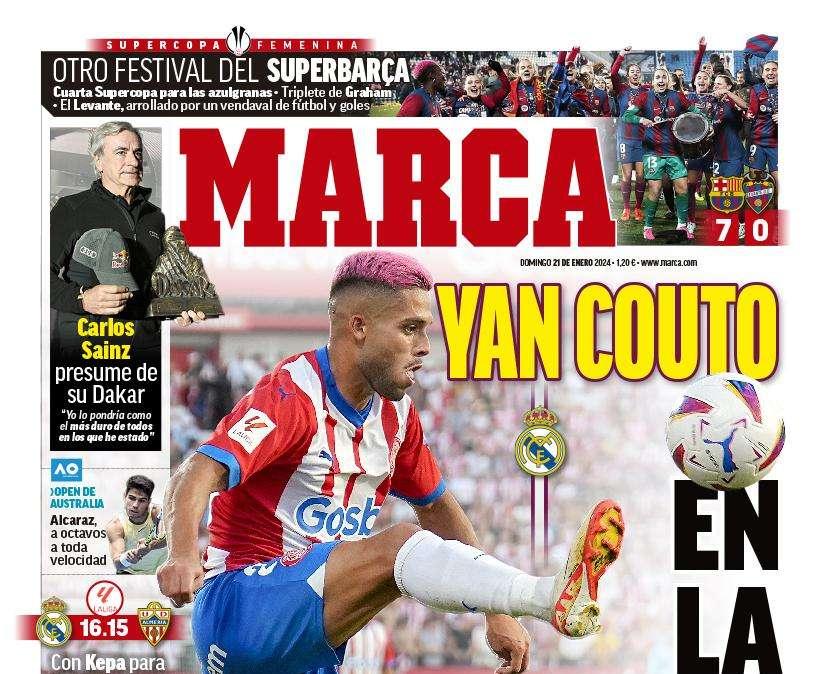 PORTADA | Marca: "Yan Couto, en la agenda del Real Madrid"
