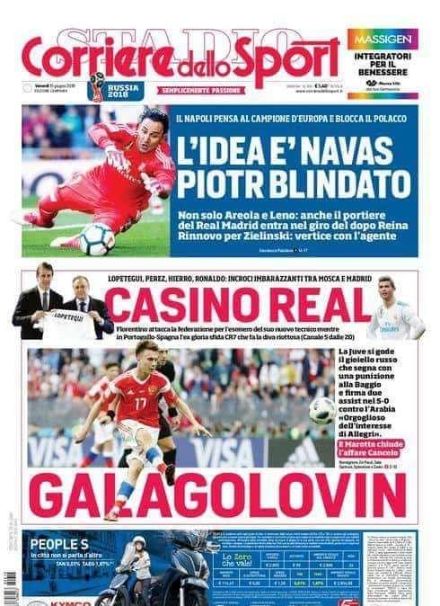 Corriere dello Sport - El Nápoles se fija en Keylor Navas