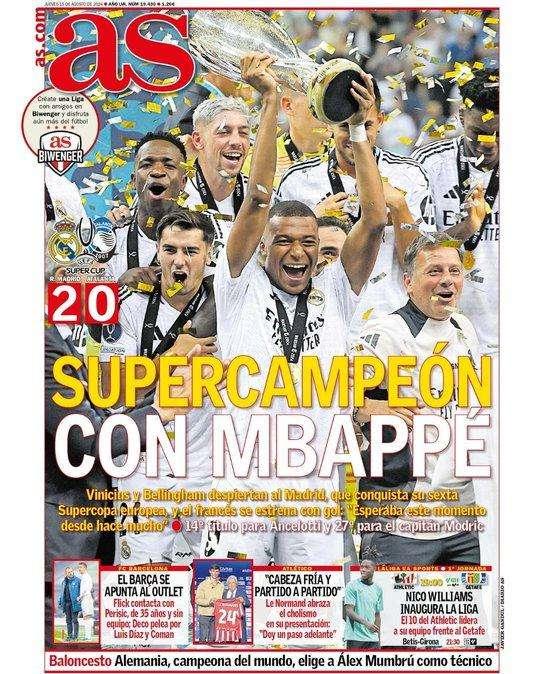 PORTADA | As: "Supercampeón con Mbappé"