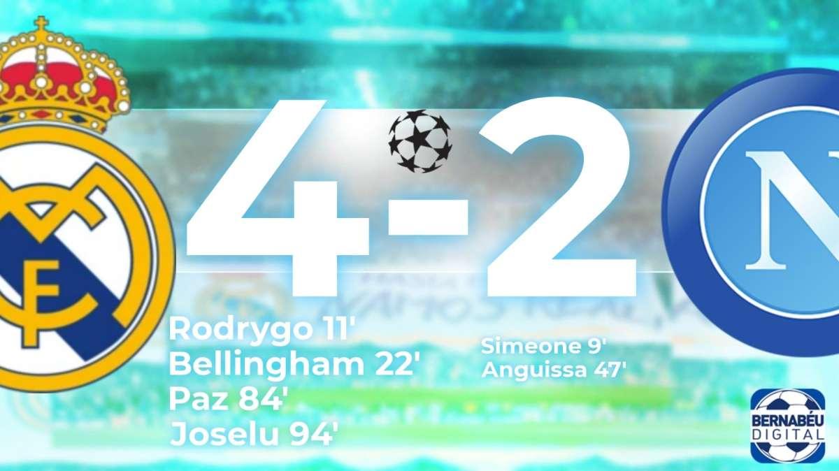 Real Madrid 4-2 Nápoles, FINAL | Sigue aquí el pospartido