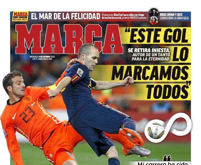 PORTADA | Marca, Iniesta: "Este gol lo marcamos todos"
