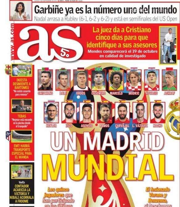 PORTADA - As avisa del potencial masivo de la plantilla de los blancos: "Un Madrid mundial"