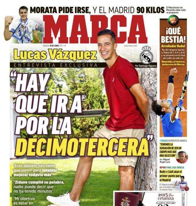  Lucas Vázquez habla en Marca: "Hay que ir a por la decimotercera"