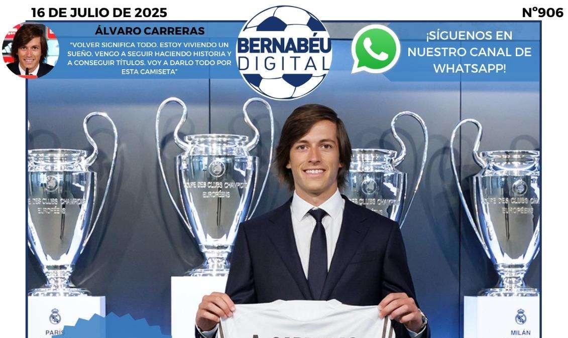 Álvaro Carreras, protagonista en la portada de Bernabéu Digital