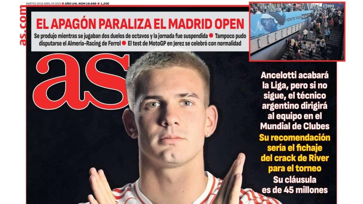"Solari más Mastantuono" revela AS en su portada 