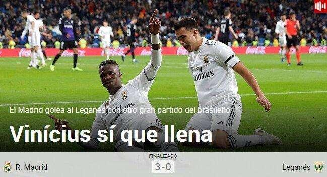 Marca, a los pies del brasileño: "Vinícius sí que llena"
