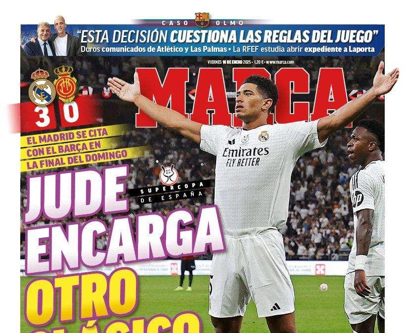 La portada de Marca tras el triunfo ante el Mallorca: "Jude encarga otro clásico"