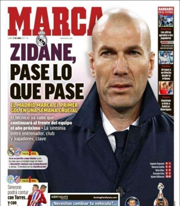 PORTADA - MARCA: "Zidane, pase lo que pase"
