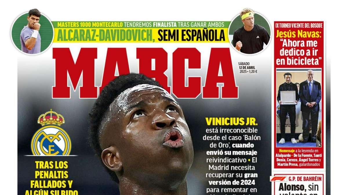 El resurgir de Vinicius, protagonista en la portada de Marca