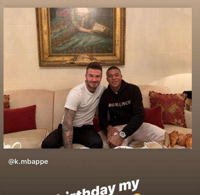 FOTO - Así felicita Mbappé a Beckham por su 45 cumpleaños