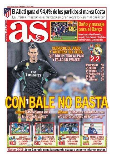 PORTADA - AS: "Con Bale no basta"
