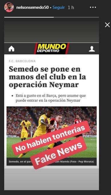 Semedo desmiente que vaya a ser parte de la operación por Neymar: "No hablen tonterías"