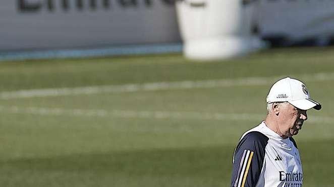 Último entrenamiento y rueda de prensa de Ancelotti antes de viajar a Valencia