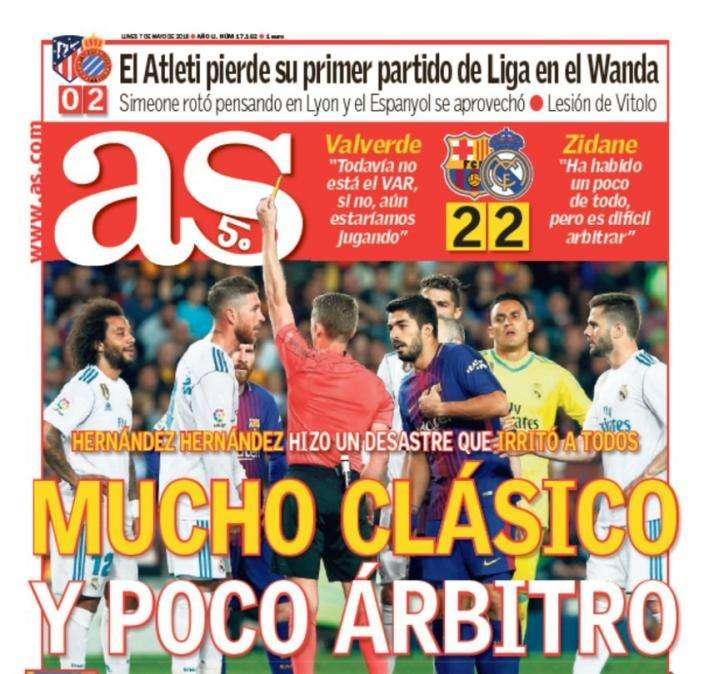 PORTADA - As: "Mucho Clásico y poco árbitro"