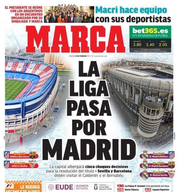 PORTADA - MARCA: "La Liga pasa por Madrid"