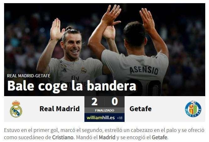 AS también tiene claro quién ha sido el mejor jugador del encuentro: "Bale coge la bandera"
