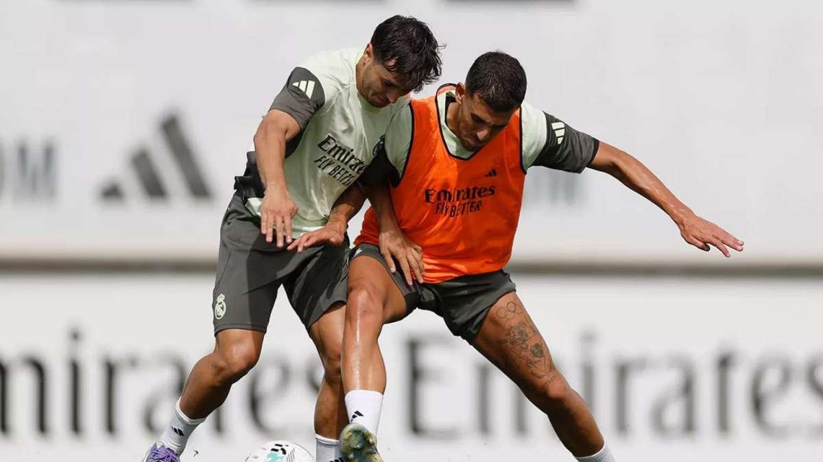 Ceballos, protagonista en el último entrenamiento del Real Madrid