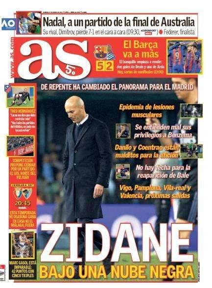 PORTADA - Diario As: Zidane, bajo una nube negra