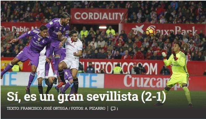 La prensa de Sevilla se ríe del autogol de Sergio Ramos