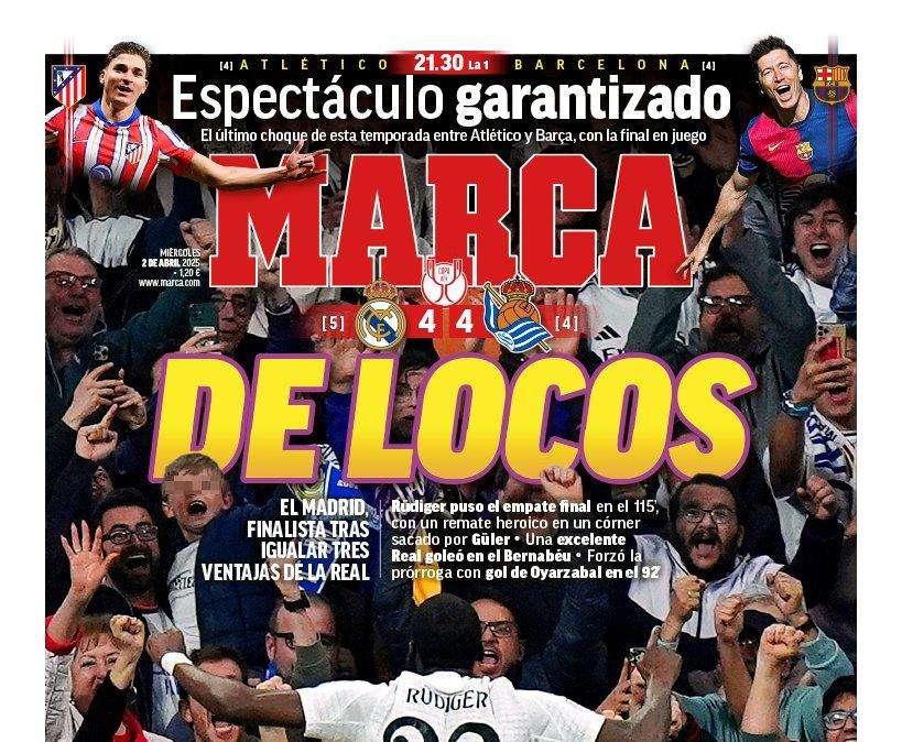 La épica remontada del Real Madrid, en la portada de Marca